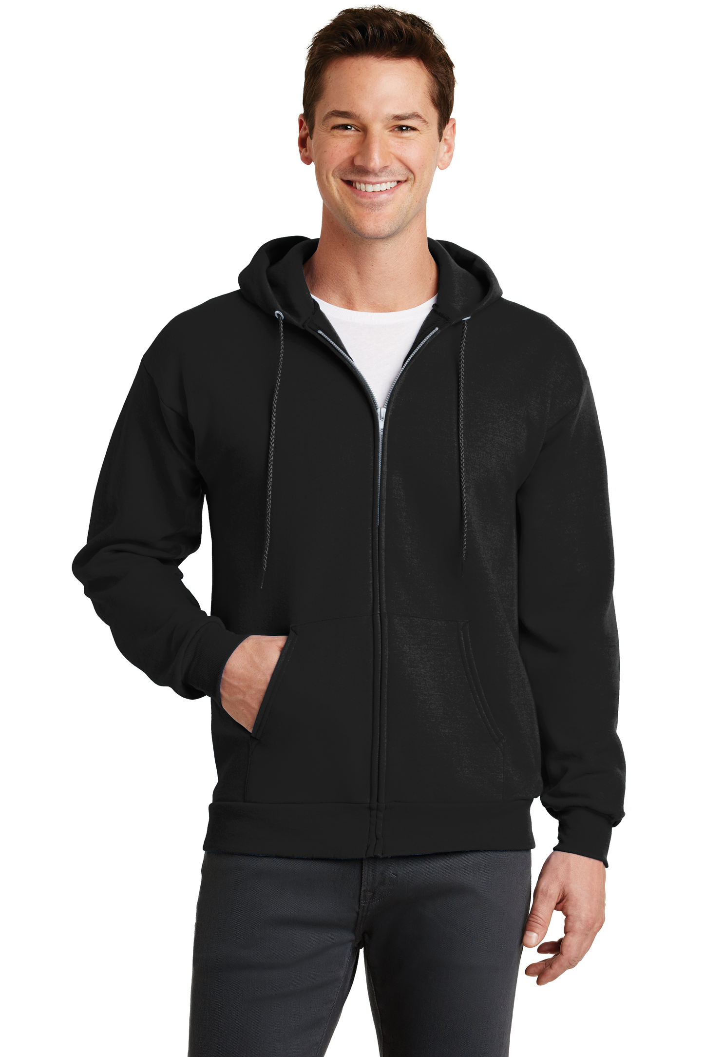 Port and Company Core Fleece Full-Zip Hooded Sweatshirt